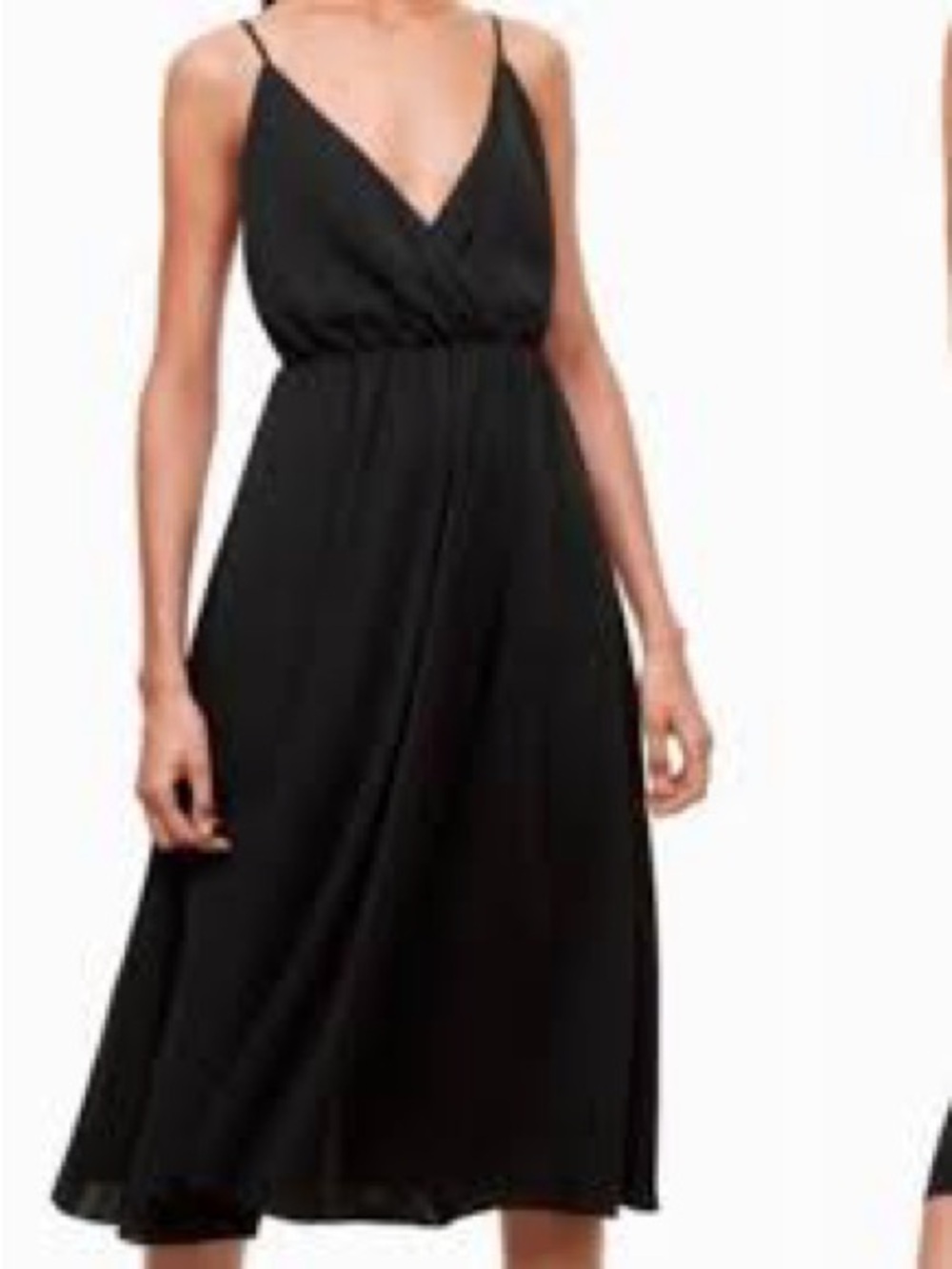Talula Black Spaghetti-Strap V-Neck Midi Dress